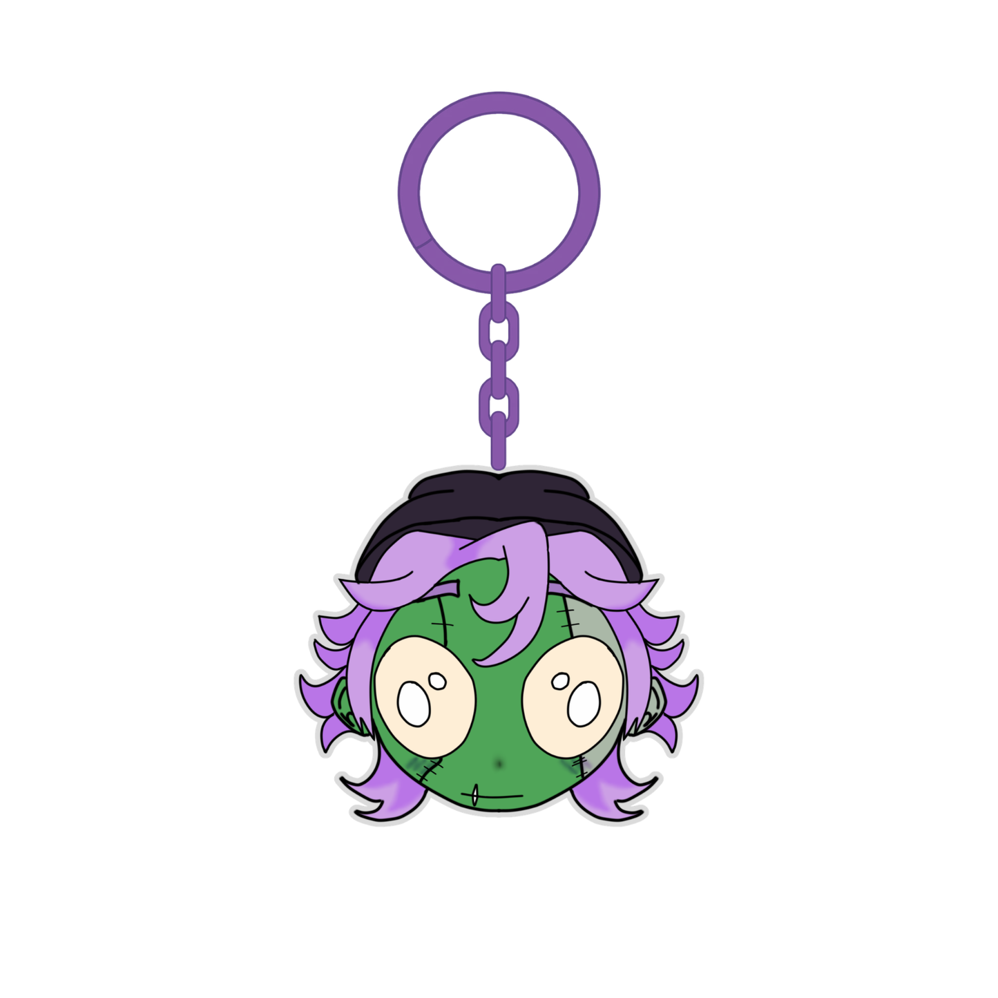 Grim Gltich Stare Keychain