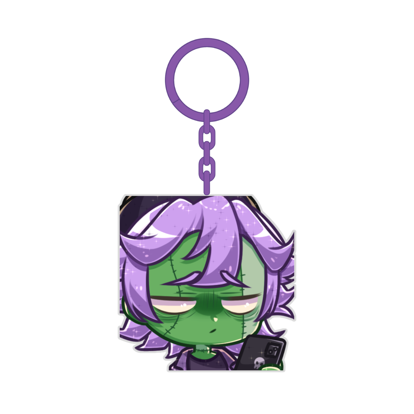 Grim Gltich Disappointed Keychain