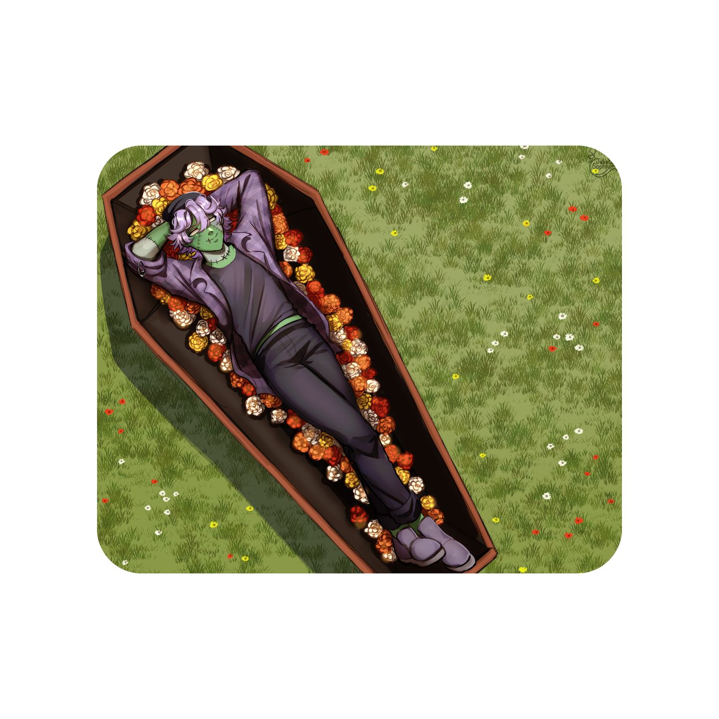 Grim Gltich Coffin Deskmat