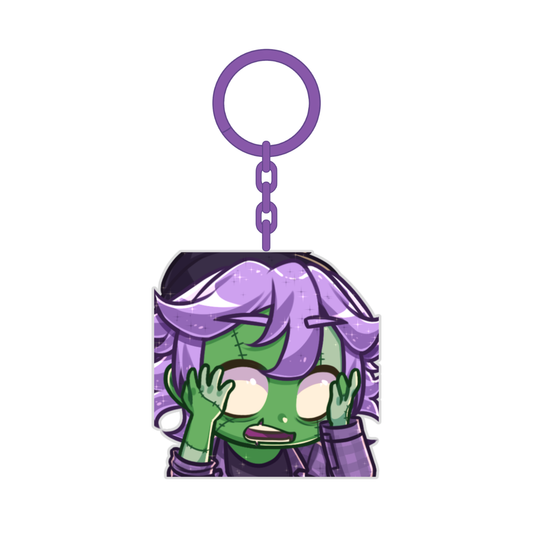 Grim Gltich Shock Keychain